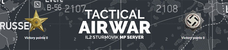 Tactical Air War -palvelimen kotisivut, ohjeet ja tilastot.